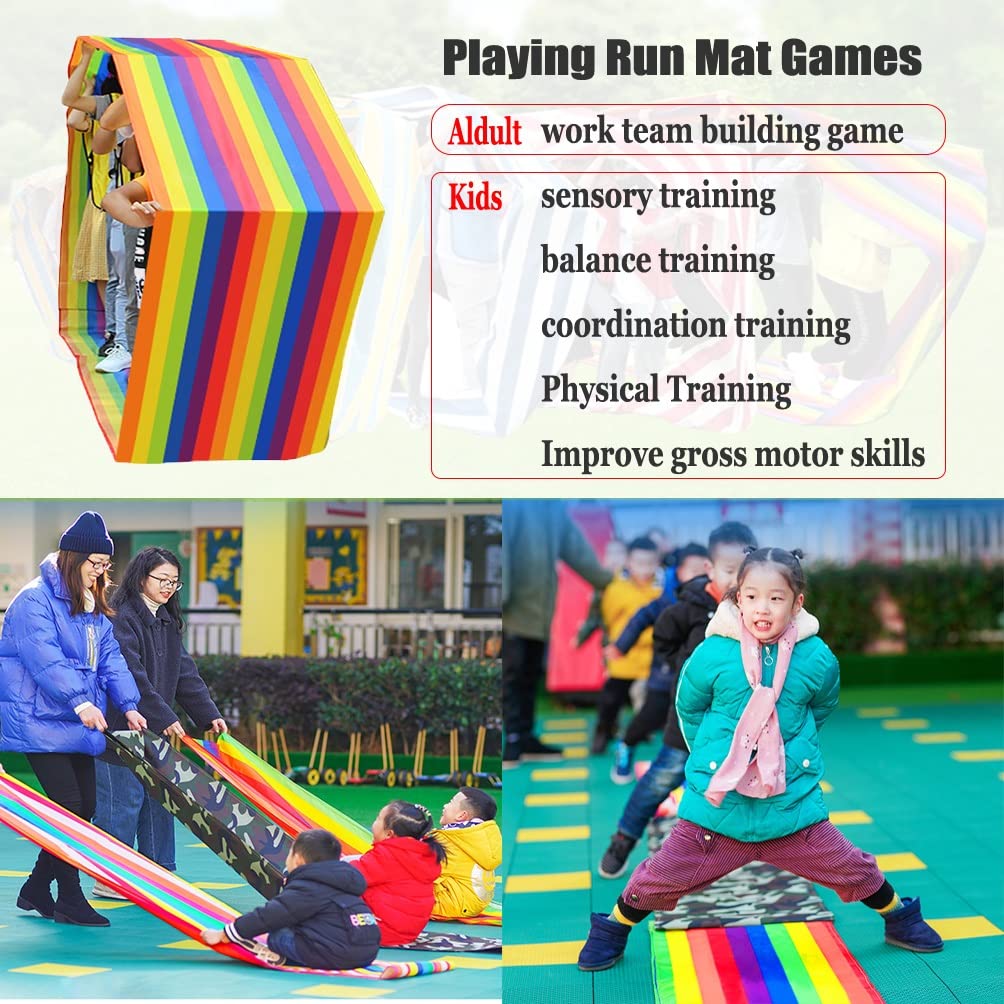 Teamwork Games Run Mat - 4PCS Indoor/Outdoor for Company & School Activities - Team Building Fun