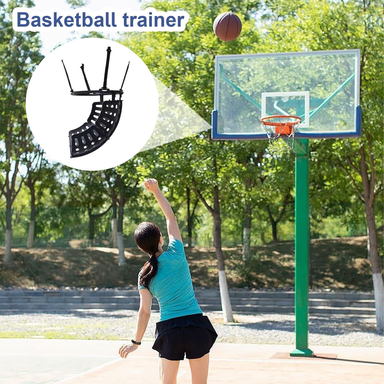 Basketball Hoop Return Attachment - Ball Return System & Rebound Net for Basketball Hoops | Perfect for Home Court, Driveway, and Backyard Basketball Practice | Improves Shooting Accuracy & Saves Time Retrieving Balls