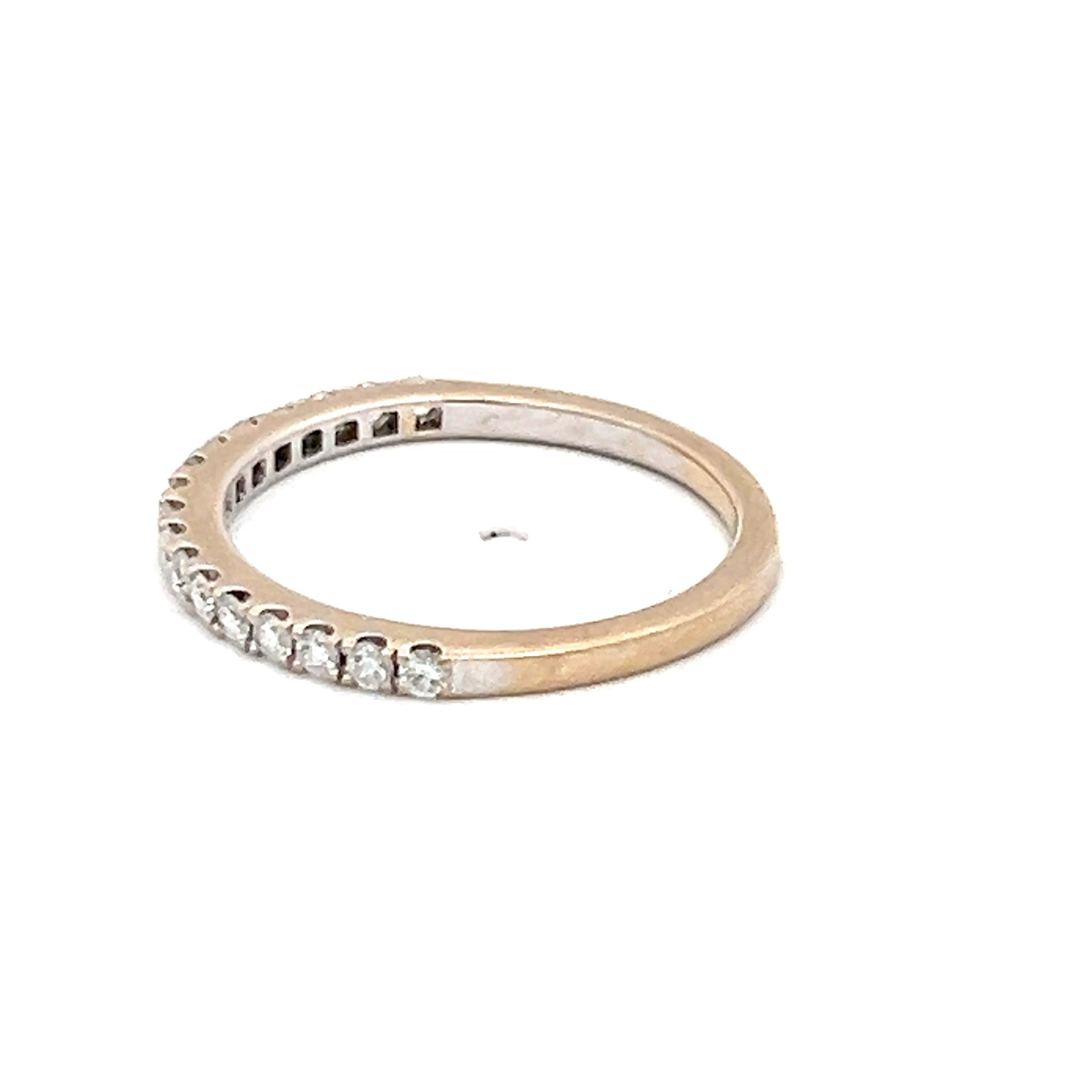 0.18 Carat Round Brilliant I VS2 Diamond 14K White Gold Half Eternity Wedding Band - Perfect for Engagement, Anniversary & Romantic Gifts