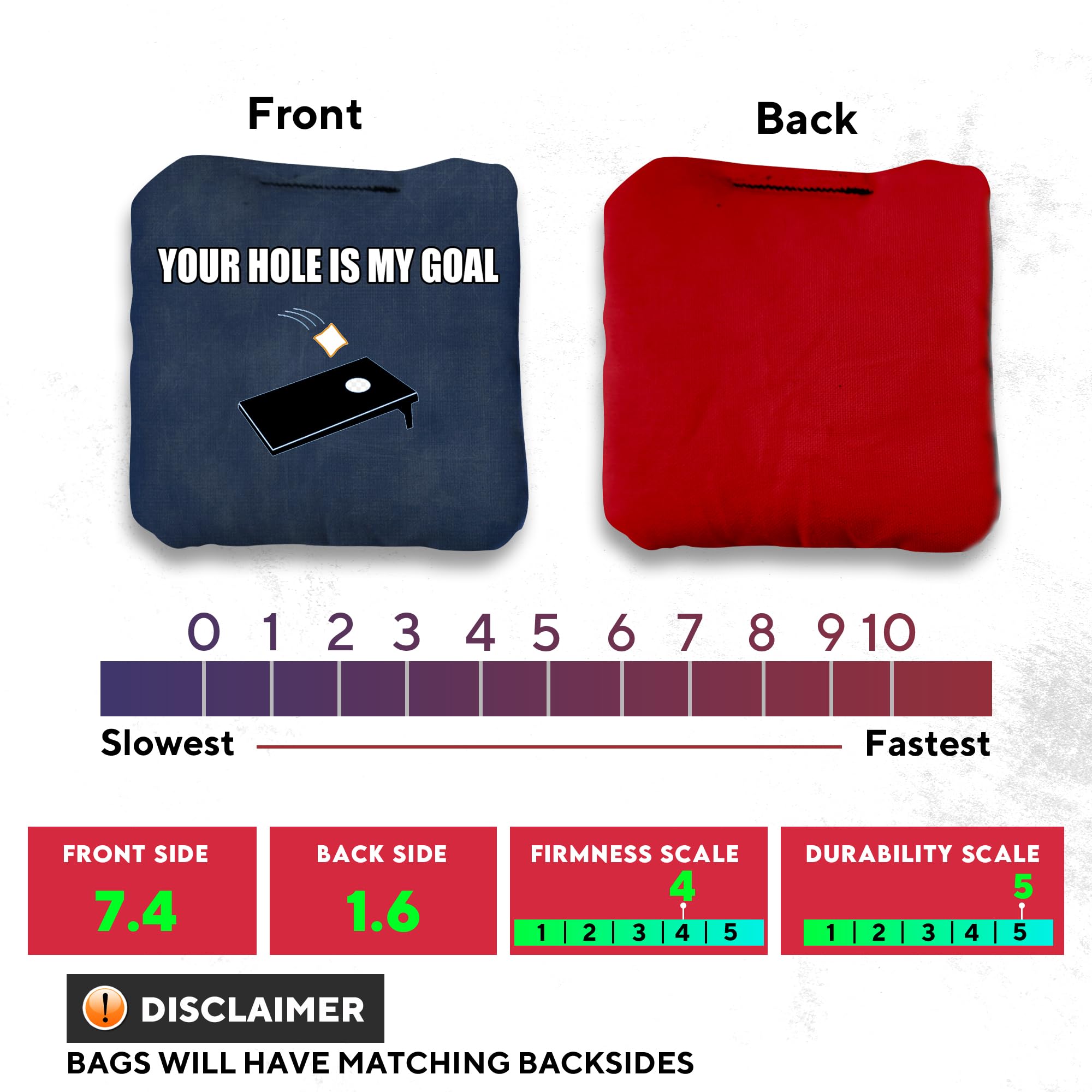 BackYardGamesUSA Professional Cornhole Bags Set of 8 - Regulation Tournament Cornhole Bean Bags with Slick & Stick Technology for Outdoor Games, Tailgating, and Backyard Parties