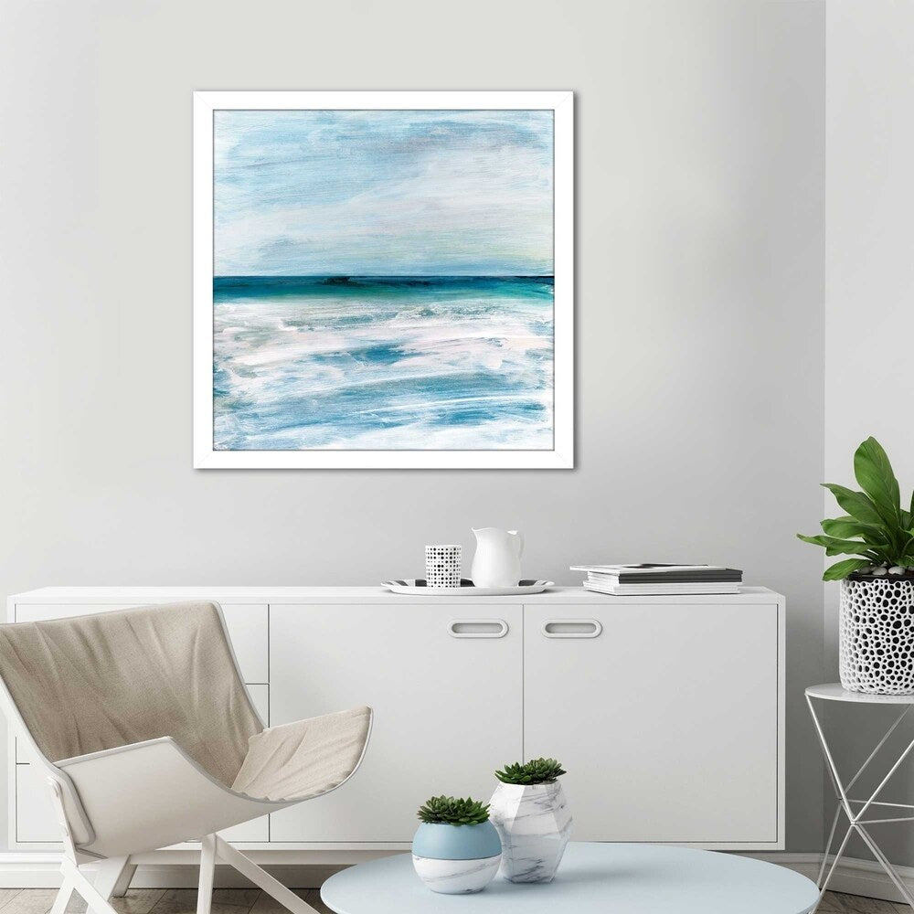 Susan Jill Azzurra Blue Print Acrylic Wall Art - Modern Home Decor for Living Room, Bedroom & Office