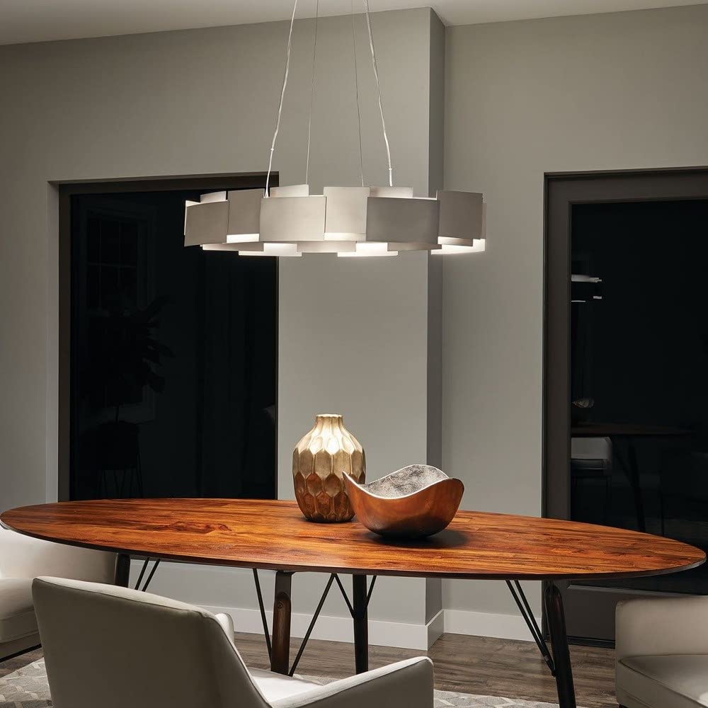 Vintage Farmhouse Mini Pendant Light with Metal Shade - Polished Nickel Finish for Kitchen Island, Dining Room or Bedroom Lighting