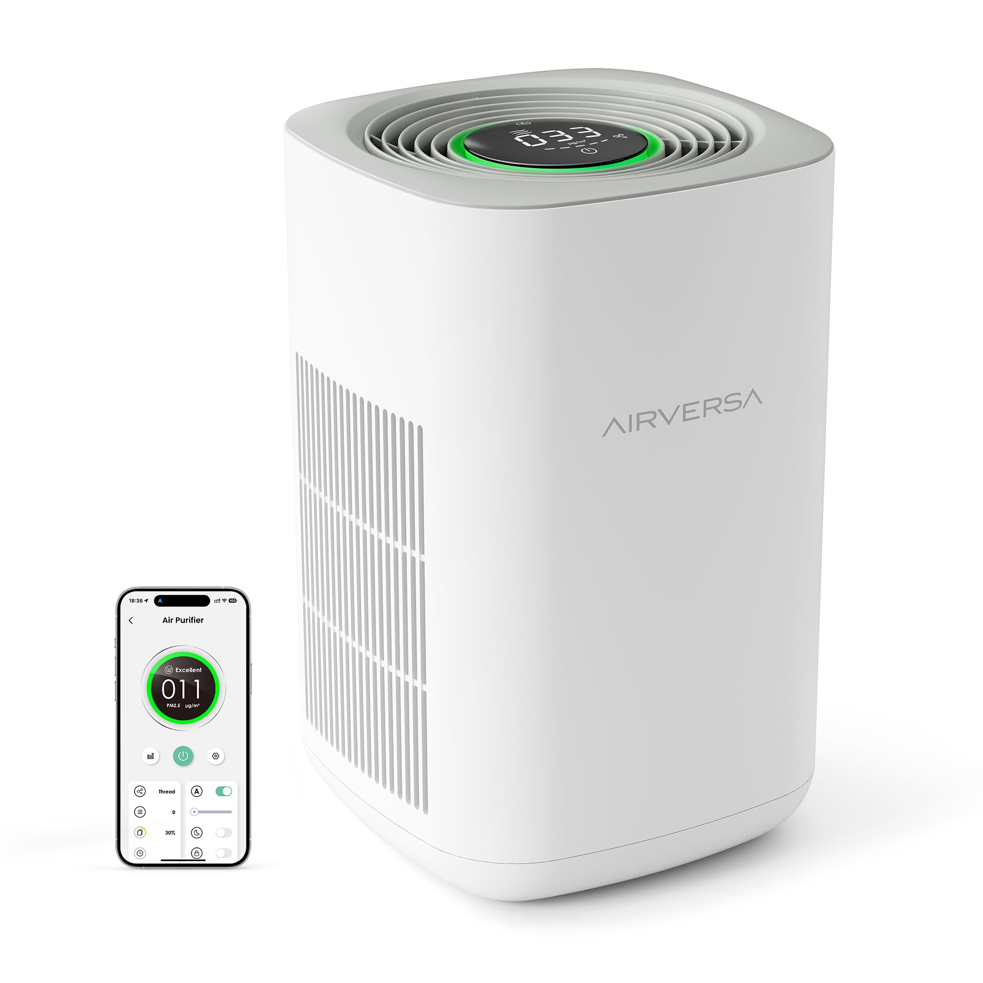 AP2 Air Purifier with True HEPA Filter (99.97% Efficiency) - Remove Dust, Pollen, Pet Dander & Allergens - Perfect for Bedrooms, Living Rooms & Offices