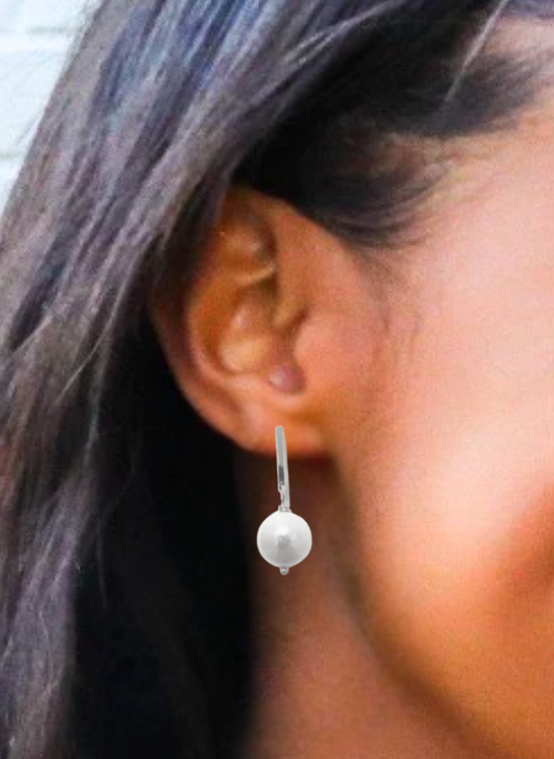Eden Dainty Pearl Earrings Sterling Silver - Elegant Jewelry for Women, Perfect for Weddings, Parties & Everyday Wear