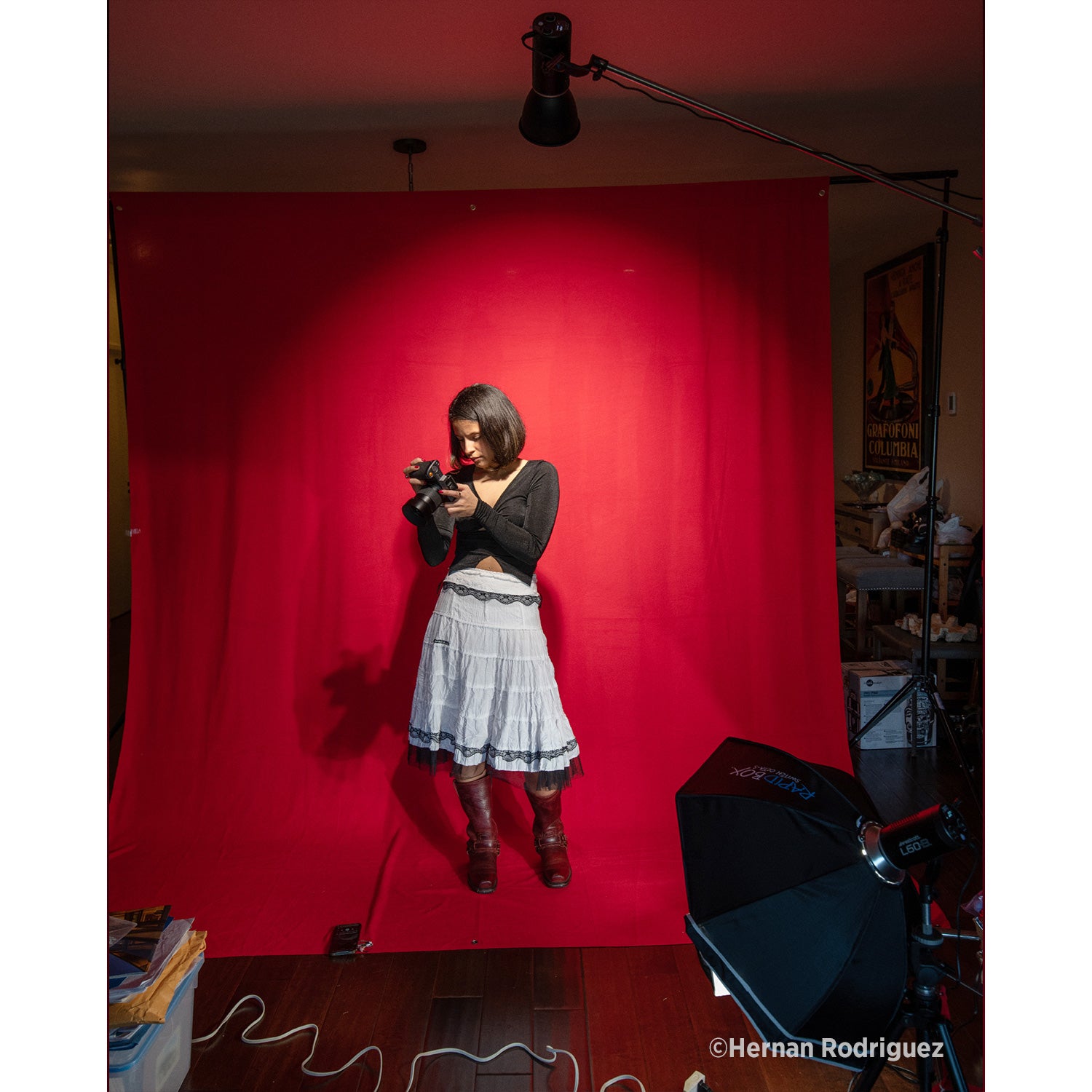 Scarlet Red Wrinkle Resistant Photography Backdrop - 9' x 10' for Studio, Portrait, and Event Photography