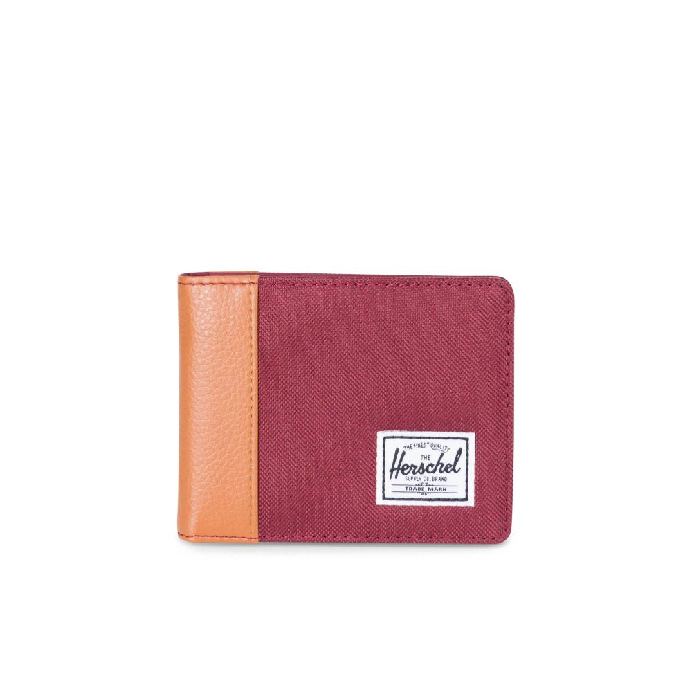 Herschel Edward Wallet for Men - Slim RFID Blocking Leather Bifold Wallet in Windsor Wine | Perfect for Everyday Carry, Travel & Business Use