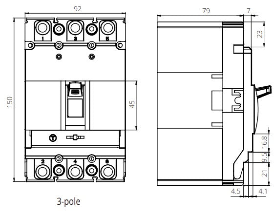 FGM6S 3P 160M 63A 3 Pole Moulded Case Circuit Breaker (MCCB) - Thermal Adjustable Type, 63 Amp, 36kA ICS, 400/690VAC - Ideal for Industrial Electrical Panels, Commercial Power Distribution & Motor Protection
