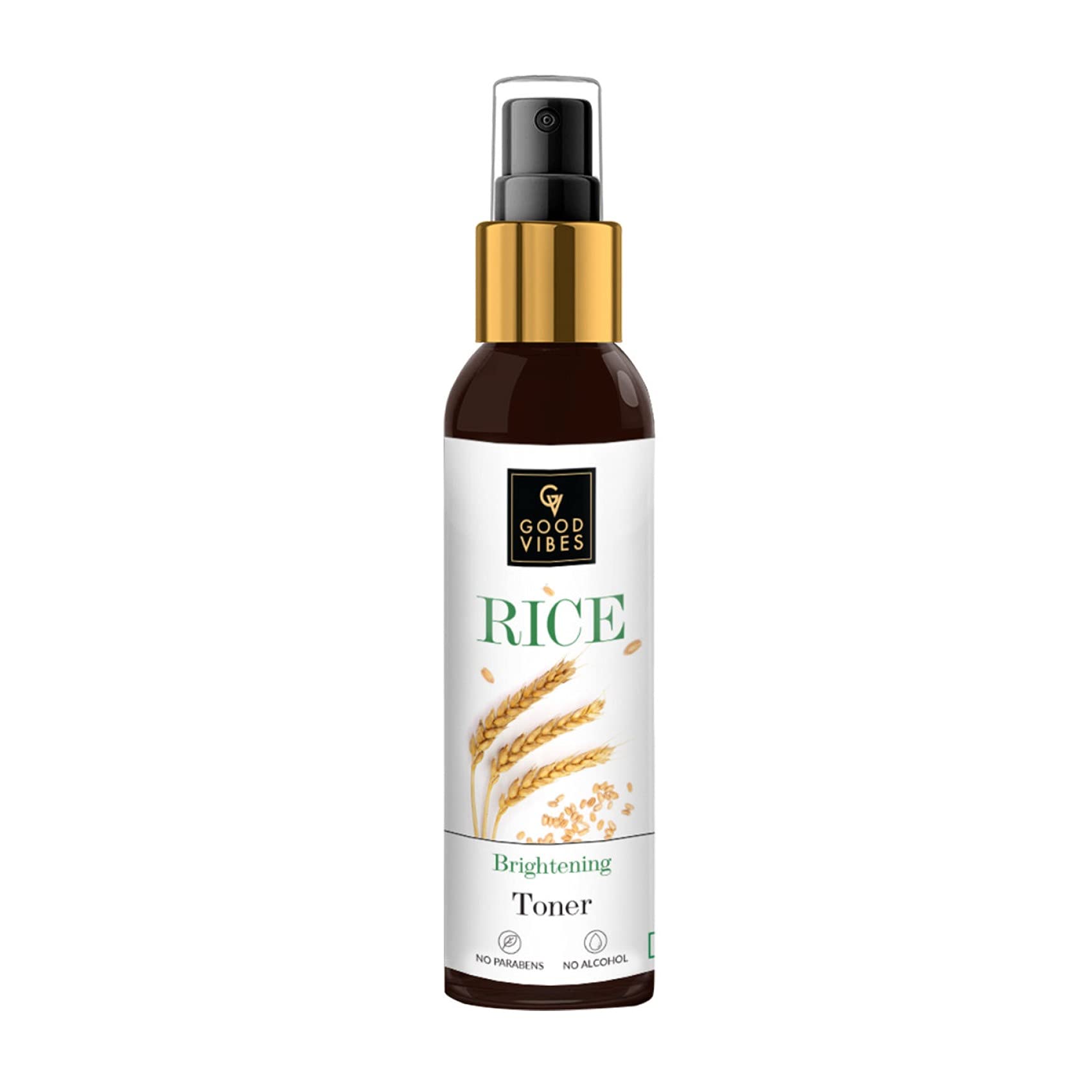 Good Vibes Rice Brightening Toner 120ml - Hydrating, Lightweight Moisturizing Face Spray for All Skin Types | Natural, Alcohol-Free, No Parabens or Sulfates, Cruelty-Free | Perfect for Daily Skincare Routine & On-the-Go Hydration