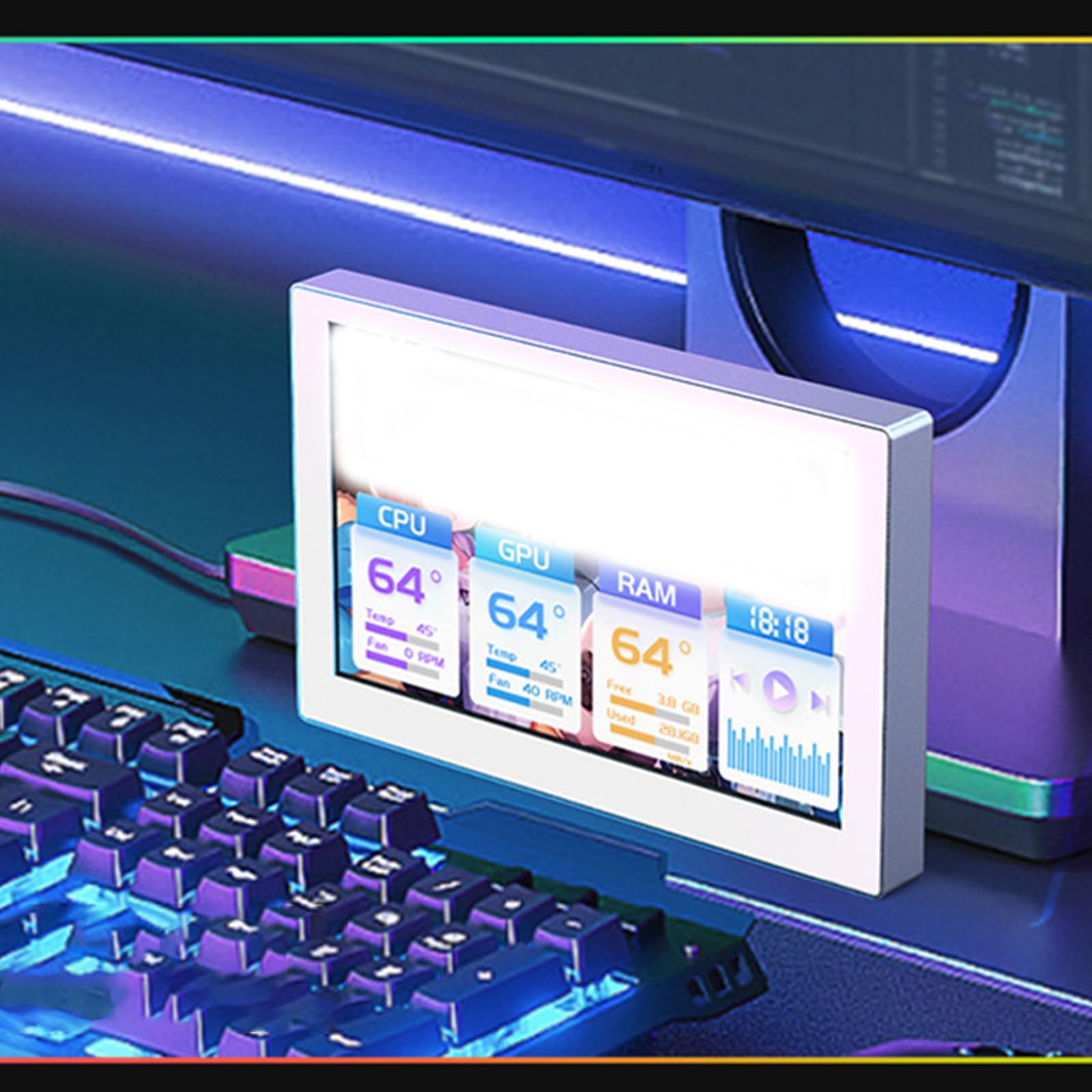 Amangul USB Secondary Screen - Multi-Themed Portable Computer Monitor for Work, Gaming & Productivity | Dual Display for Laptop & Desktop Setup