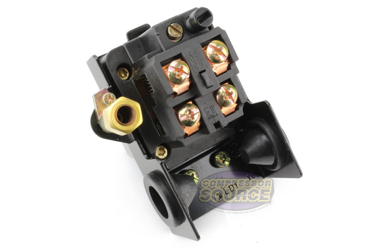 Heavy Duty 140-175 PSI 4 Port Air Compressor Pressure Switch Control - 26 AMP for Industrial, Automotive & Home Workshop Use