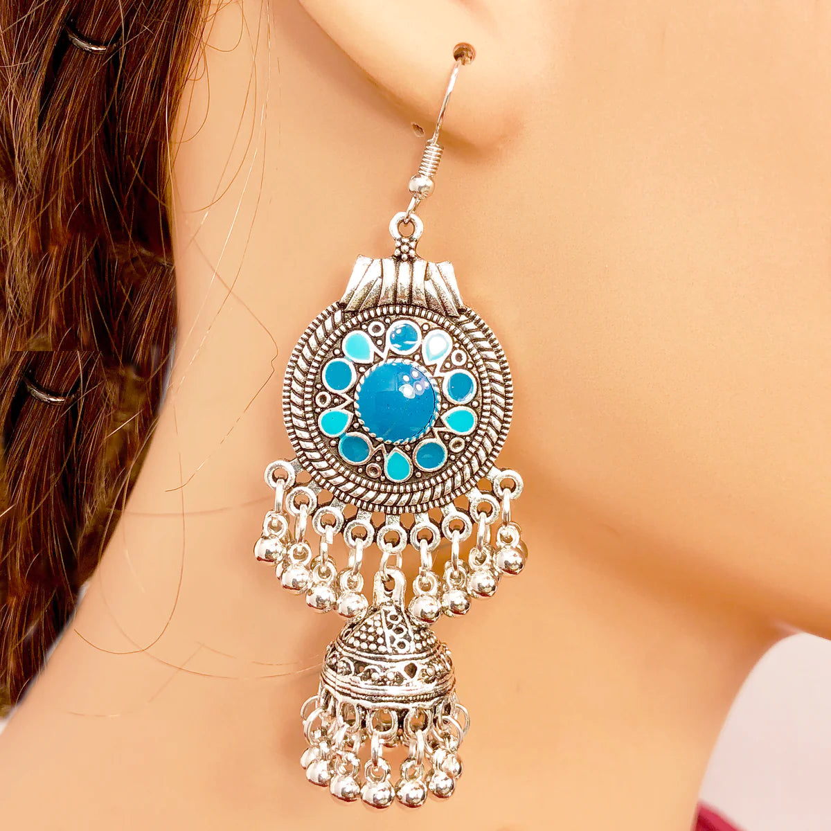 Vintage Afghan Ethnic Bell Tassel Drop Earrings - Handmade Tribal Jewelry for Women (E876) | Perfect for Boho, Festival, and Ethnic Fashion Outfits