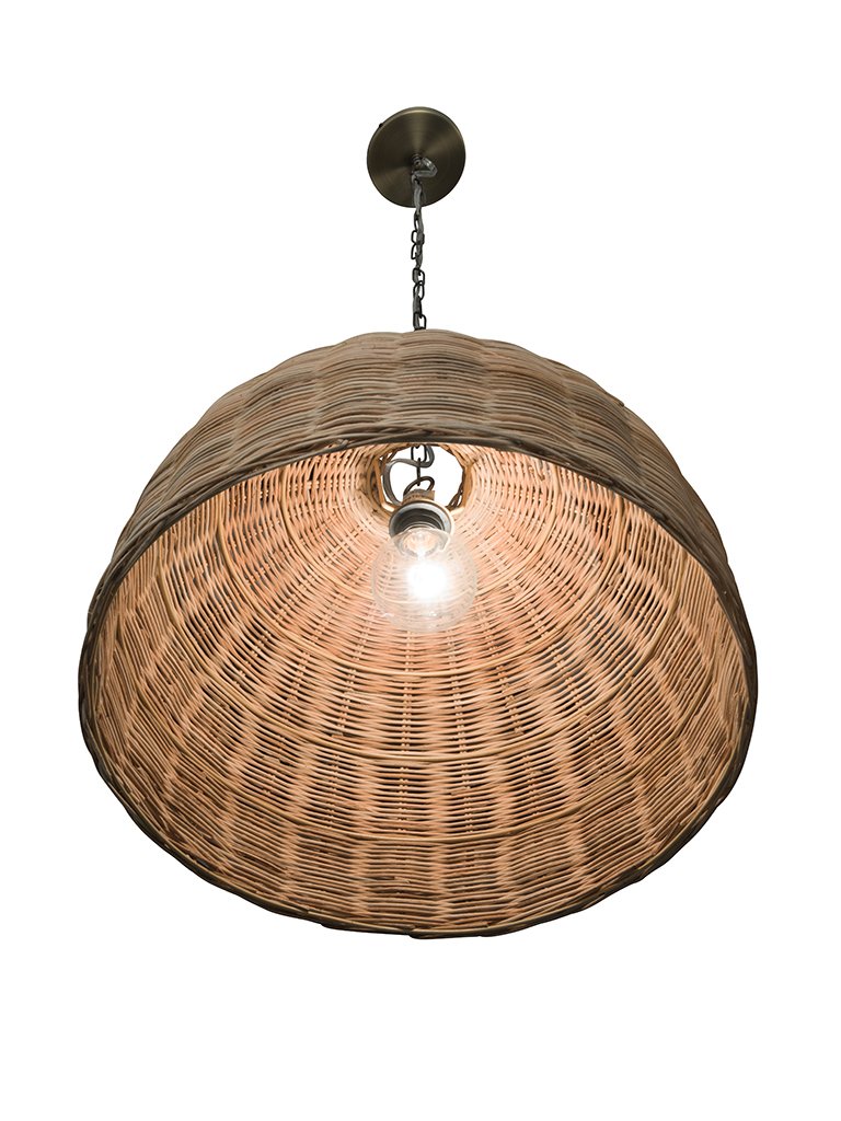 KOUBOO 1050104 Brown Dome Hanging Ceiling Lamp - Modern Pendant Light Fixture for Living Room, Bedroom, Dining Room & Office Decor