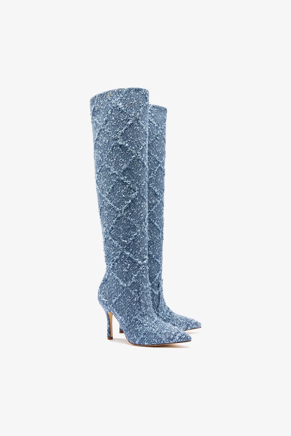 Kate Slouch Boot in Fringe Stellar Denim - Women's Fashion Western Ankle Boots for Casual Outfits & Country Style