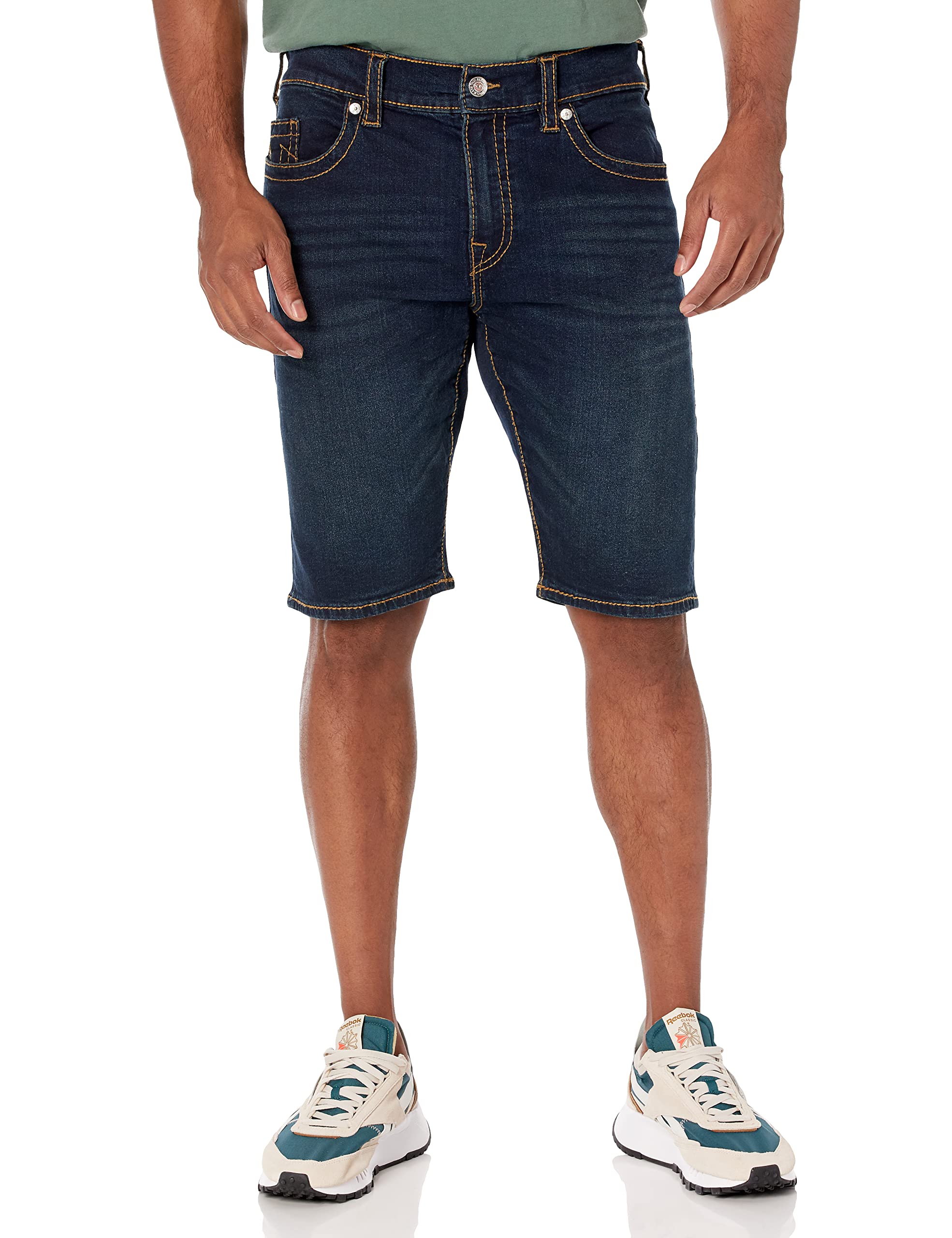 True Religion Men's Ricky Big T Shorts - Premium Denim Shorts for Men | Comfortable & Stylish | Perfect for Summer, Beach, and Casual Outings