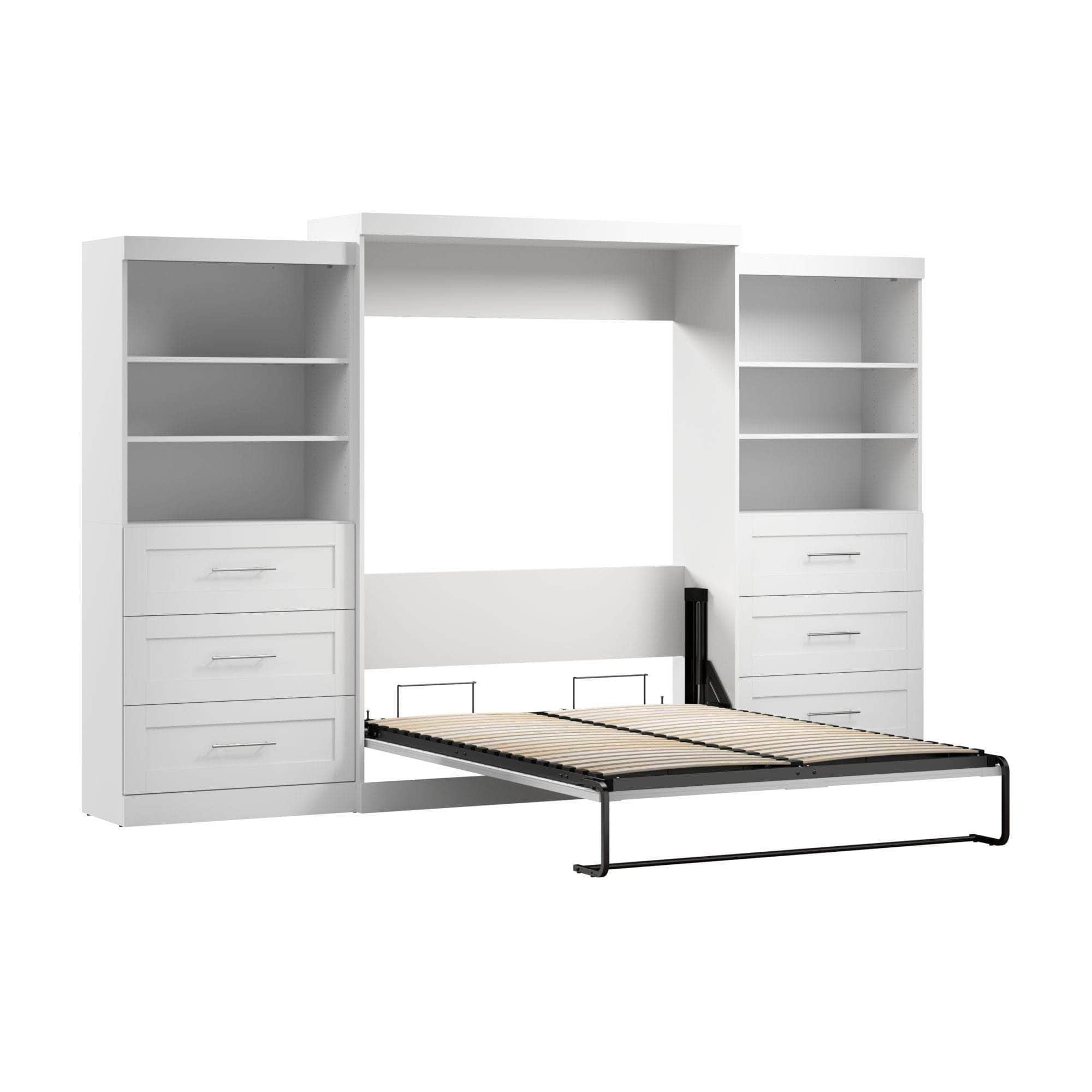 Pur Queen Murphy Wall Bed with 2 Storage Drawers - Space Saving Fold Down Bed (136 Inch) in 6 Colors | Perfect for Small Apartments, Guest Rooms & Home Offices