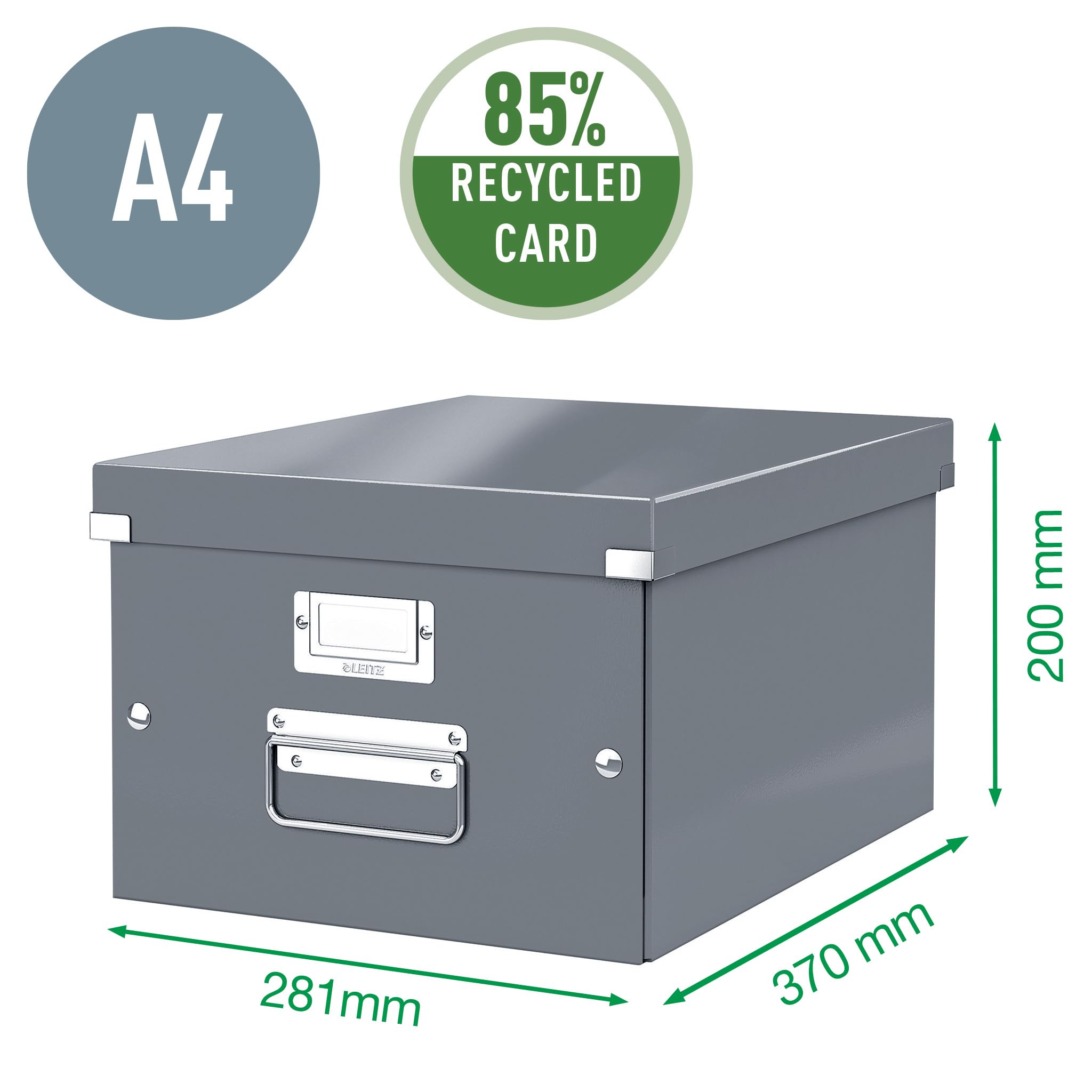 Leitz A5 Storage Box - Small White Organizer for Office & Home | Click & Store Range 60430001 | Perfect for Documents, Files & Stationery Organization