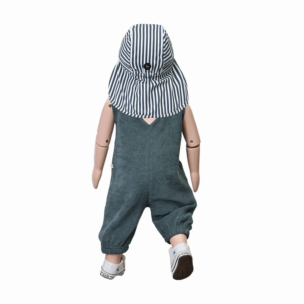 Bruno Striped Swim Hat with Neck Cover for Kids & Adults - UPF 50+ Sun Protection for Swimming, Beach & Outdoor Activities