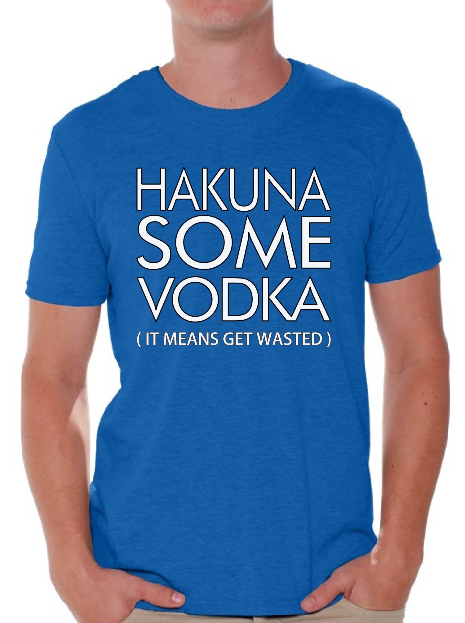 Awkwardstyles Hakuna Some Vodka Funny Drinking T-Shirt - Premium Cotton Tee for Parties, Bar Hopping & Night Out with Friends - Includes Free Cocktail Bookmark Gift
