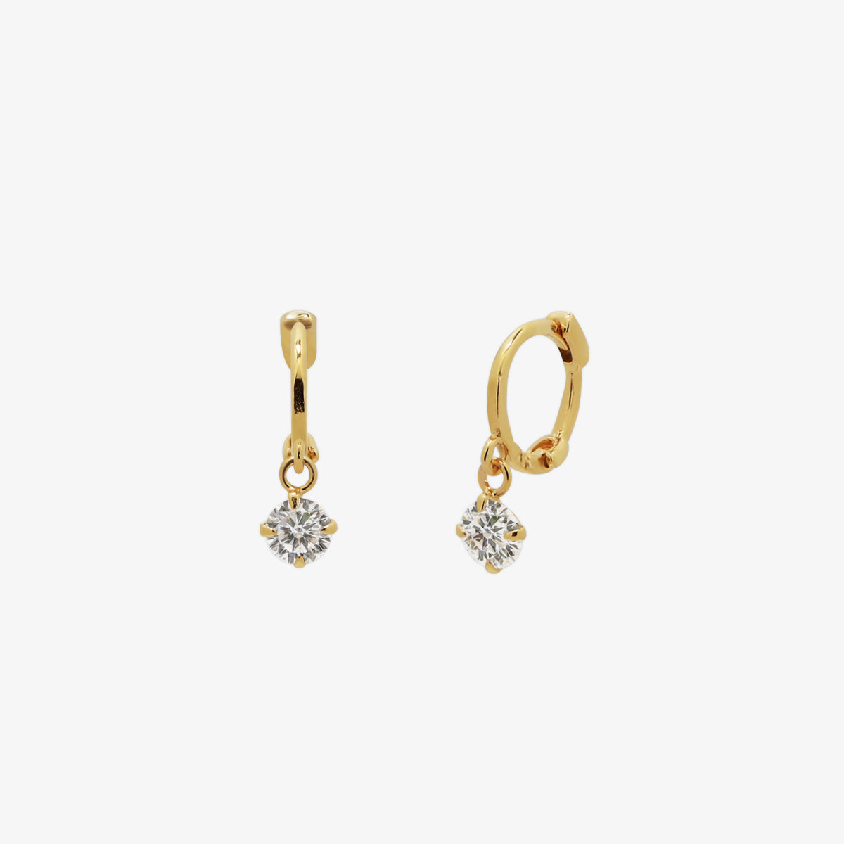 Cubic Charm Huggie Earrings for Women - Minimalist Cubic Zirconia Hoop Earrings - Perfect for Everyday Wear, Work & Date Night