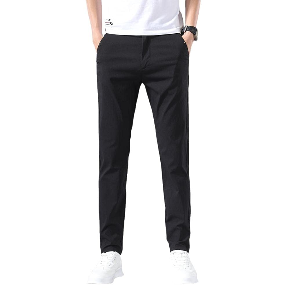 Men's Cotton Casual Pants for Spring Summer & Fall - Slim Fit Business Trousers for Office, Travel & Daily Wear | Eaeuuopy Men's Clothing