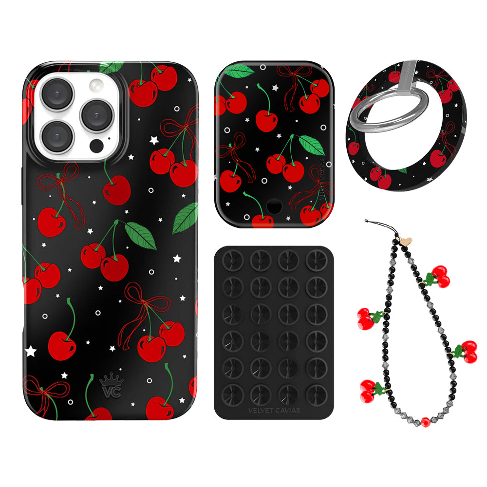 Cherry On Top iPhone Grip Bundle Set - Secure & Stylish Phone Holder for iPhone 13/14/15 Pro Max - Perfect for Gym, Running, Travel & Everyday Use