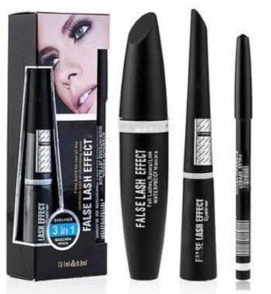 6155 Multicolor Makeup Kit - 3-in-1 Eyeliner Kajal Mascara & Brush Set with Fixer & Primer | Perfect for Professional Makeup, Bridal Looks & Everyday Beauty (12 Colors)