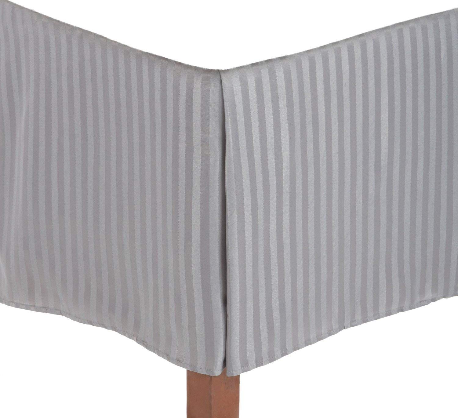 Premium 600 Thread Count Egyptian Cotton Bed Skirt - Queen Size Split Corner Design with 18