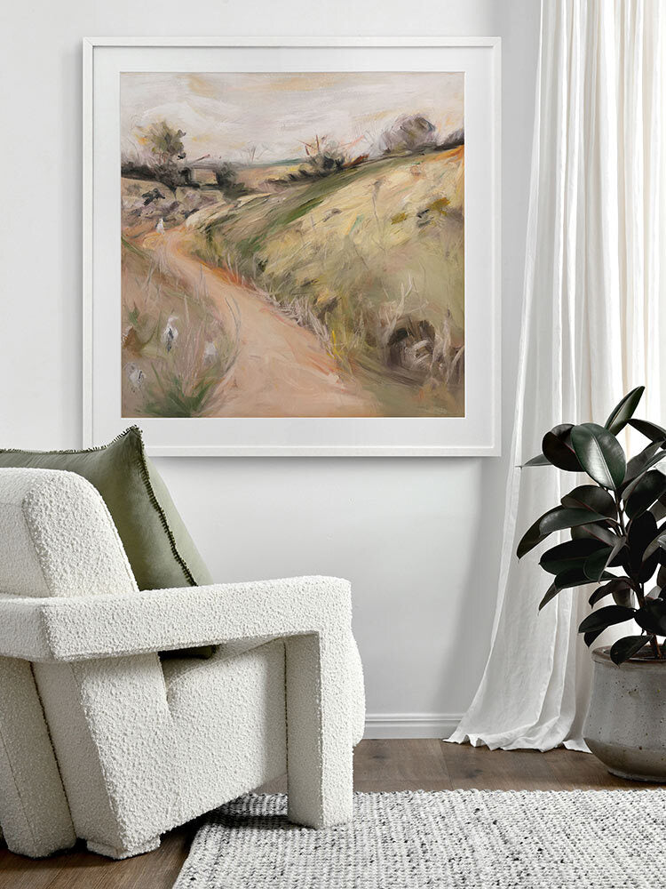 Dirt Road at Dusk Framed Wall Art Print - Landscape Photography Decor for Living Room, Bedroom & Office
