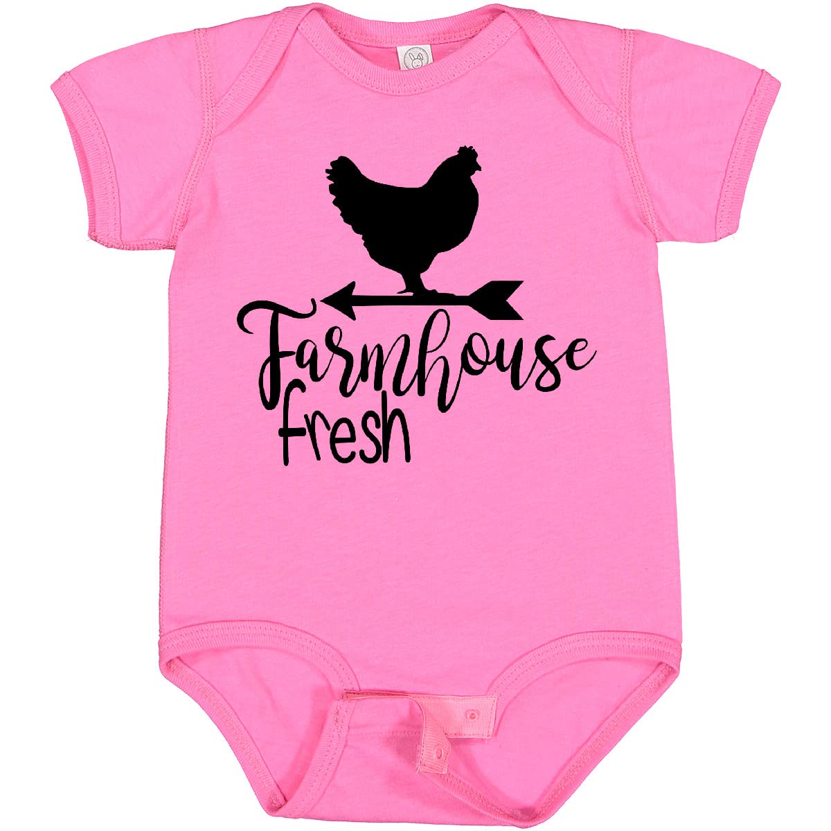 Inktastic Farmhouse Fresh Chicken Baby Bodysuit - Cute Organic Cotton Onesie for Newborns & Infants - Perfect for Family Photos, Baby Showers & Everyday Wear