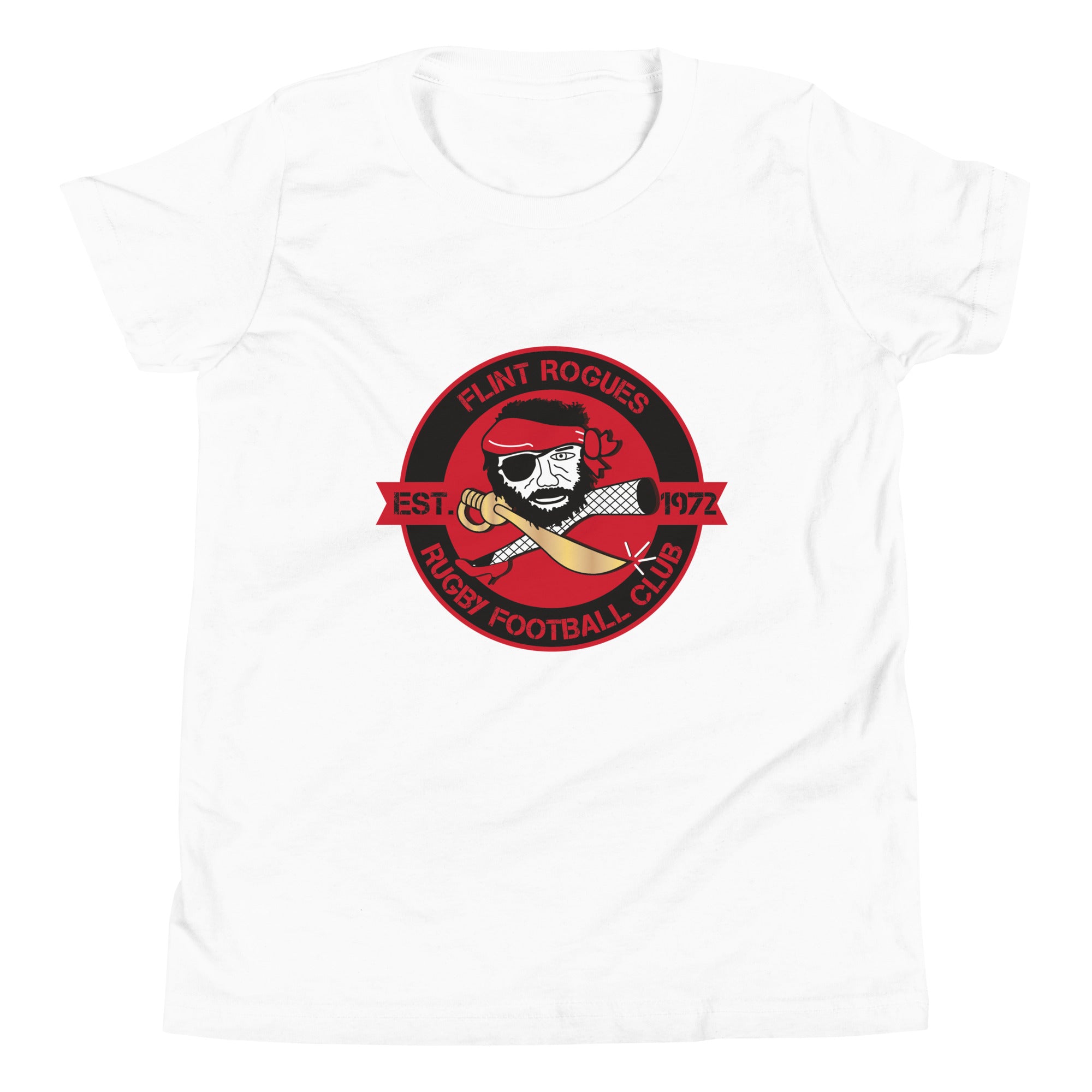 Flint Rogues RFC Youth Social Tee - Comfortable Cotton T-Shirt for Kids & Teens - Perfect for School, Sports & Casual Wear