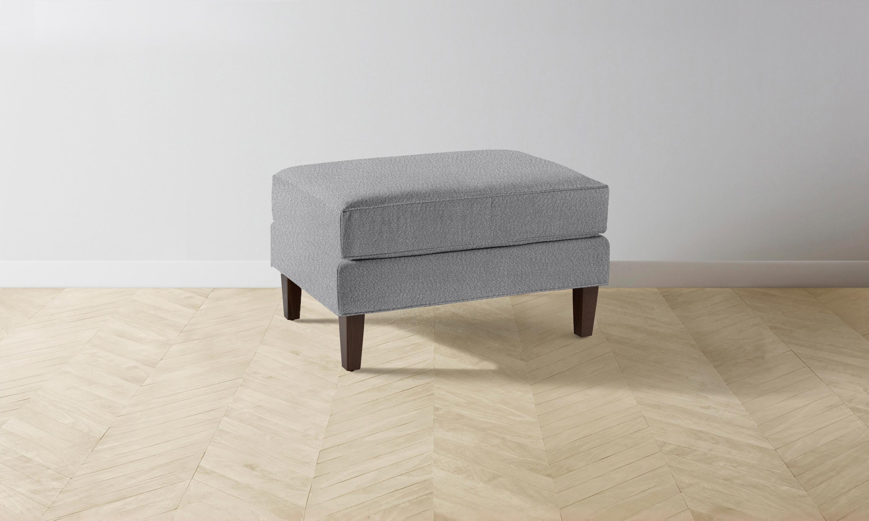 The Crosby Ottoman - Italian Bouclé Waterfall Design, Modern Accent Chair with Soft Fabric for Living Room, Bedroom & Office Decor - Perfect for Lounging, Reading & Extra Seating