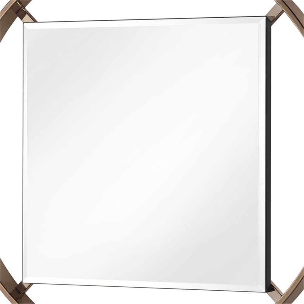 Furniture of America Norman Gold Champagne Metal Frame Beveled Wall Mirror - Elegant Home Decor for Living Room, Bedroom & Entryway