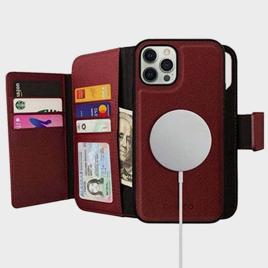 MagSafe iPhone 13 Pro Max Leather Wallet Case with Card Holder - Sunset Blvd Color - Slim Protective Cover for Daily Use, Travel & Business (Compatible with iPhone 13 Pro Max)