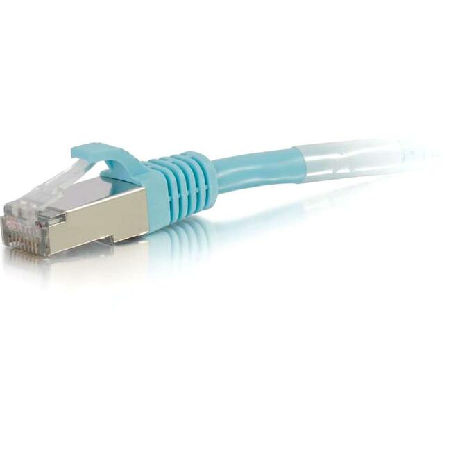 14Ft Cat6A Snagless Shielded STP Ethernet Cable - High Speed Network Patch Cord, Aqua Blue - Perfect for Home Office, Gaming & Server Room Setup