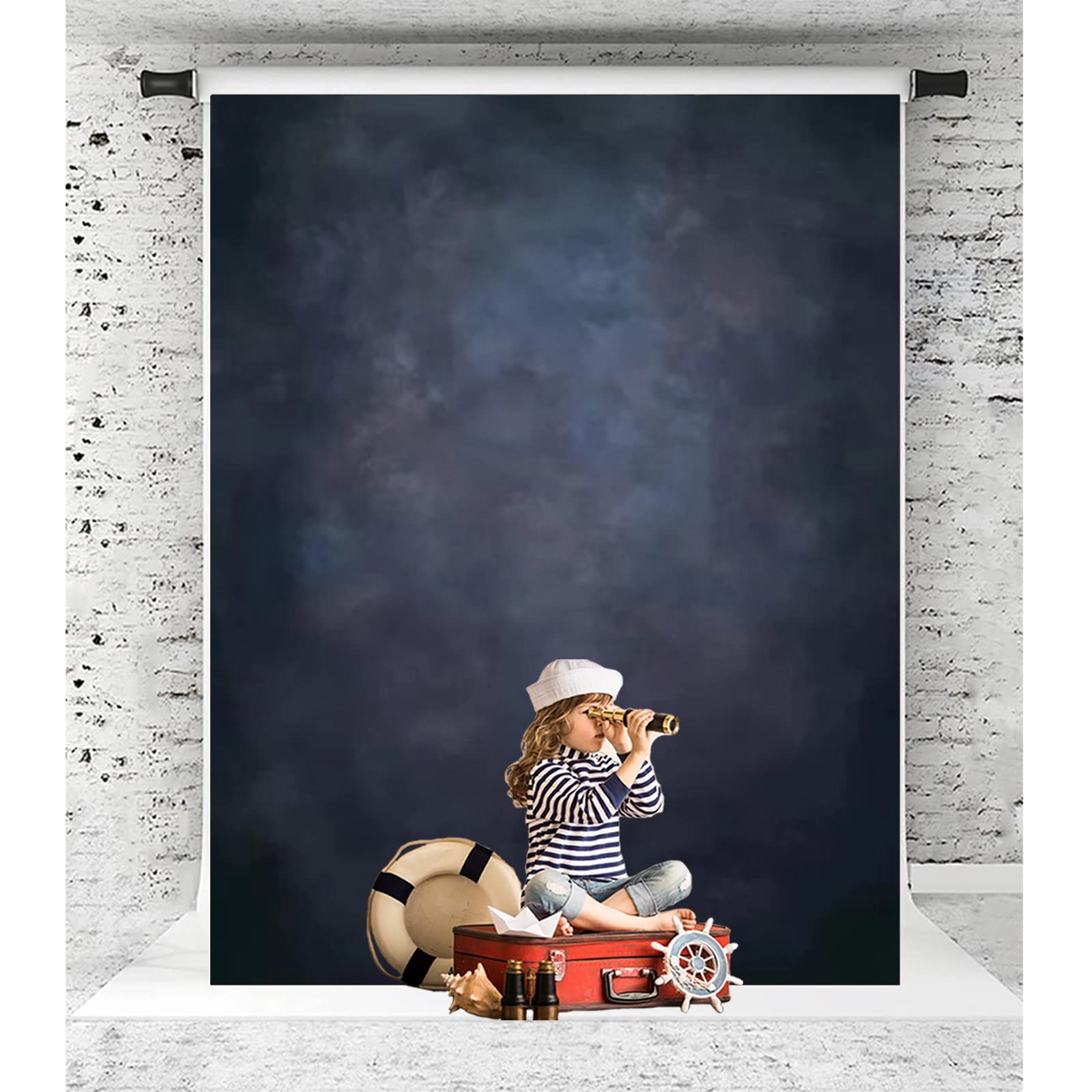 Dark Blue Abstract Photography Backdrop - 5x7ft Vinyl Studio Background for Portraits, Newborn Baby Photo Shoots & Professional Photography | Perfect for Studios, Events & Creative Projects