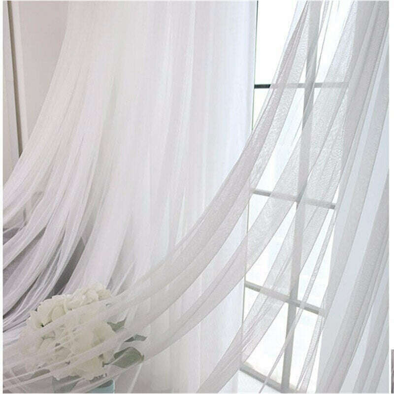 Luxury Veil Curtain - Soft Sheer Window Drapes in Pink, Beige, Blue & White | Elegant Home Decor for Living Room, Bedroom & Wedding Decorations