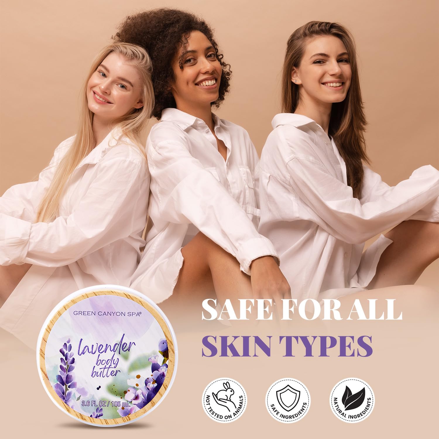 Princess Belle Lavender Body Butter for Women - Deep Moisturizing & Softening Natural Body Cream with Lavender | Perfect for Dry Skin Care, Nighttime Hydration & Spa Relaxation at Home