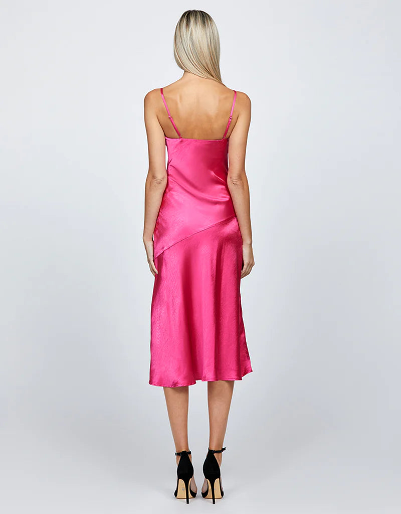 Peita Women's Satin Cowl Neck Midi Dress - Elegant Evening & Cocktail Party Wear for Special Occasions