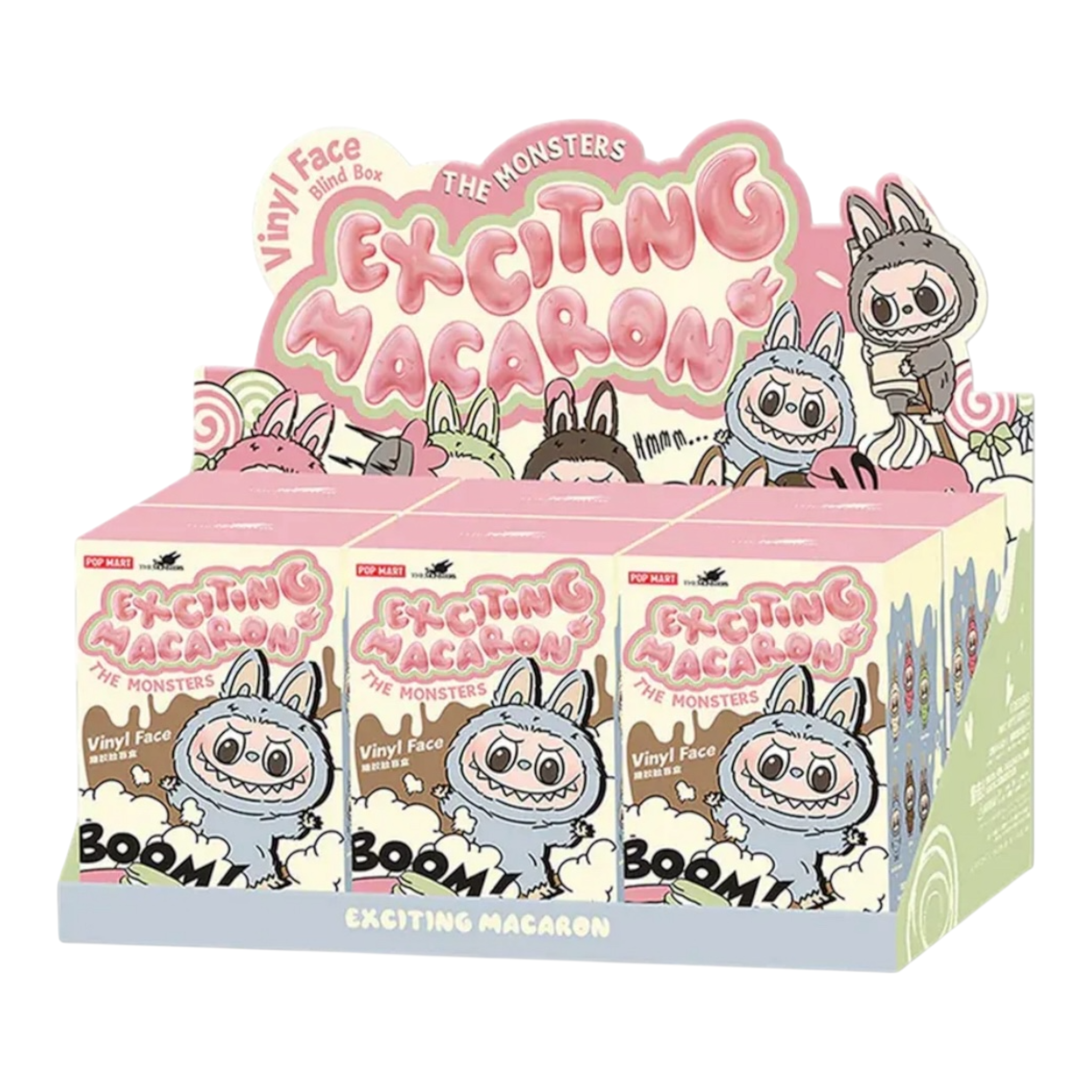 Popmart Labubu Exciting Macaron Collectible Figure - Perfect for Anime Fans, Kawaii Decor & Gift Giving