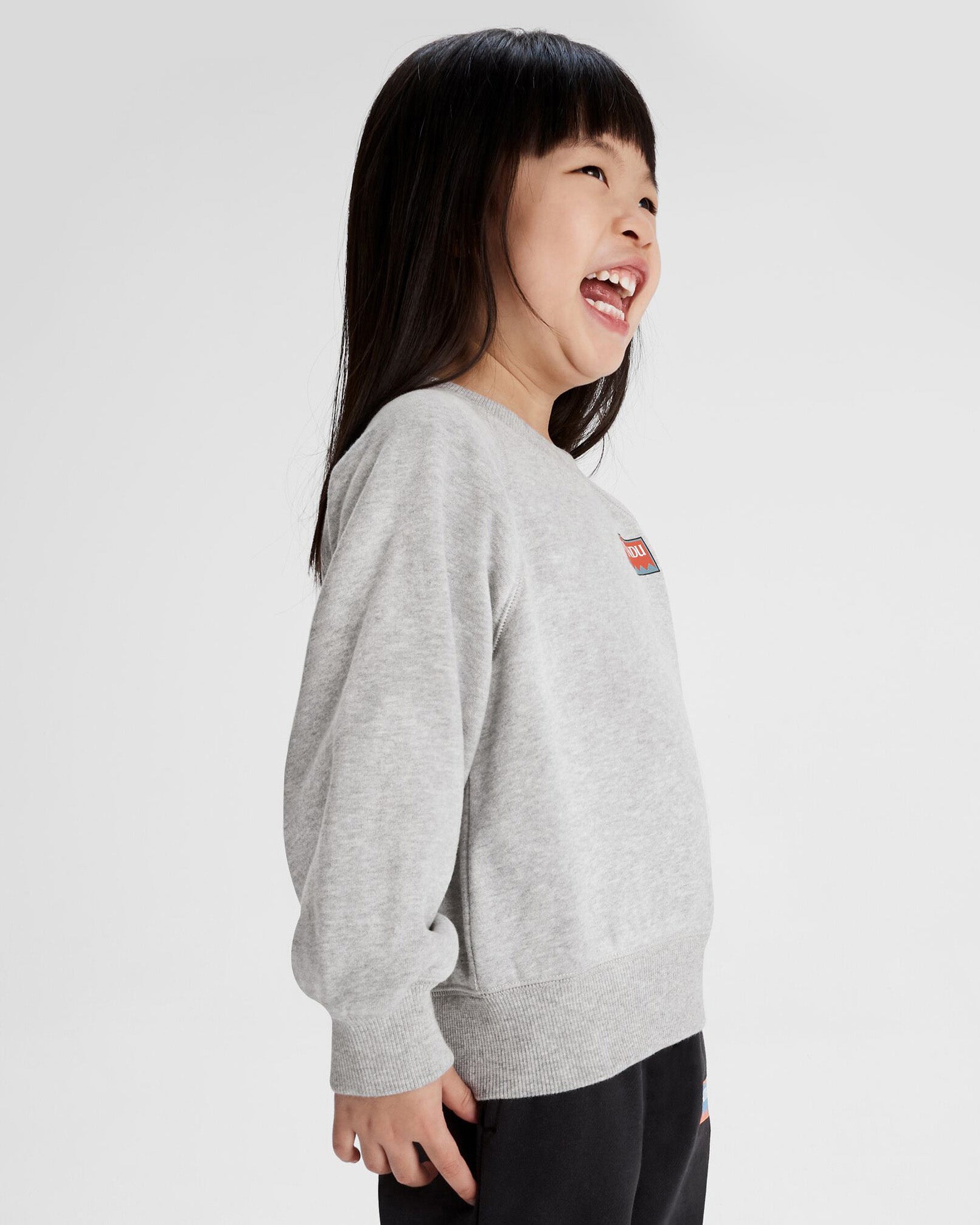 Heritage Logo LT BB Crew Sweatshirt for Kids - Light Grey Marle | Cozy Pullover for School, Playdates & Casual Outings