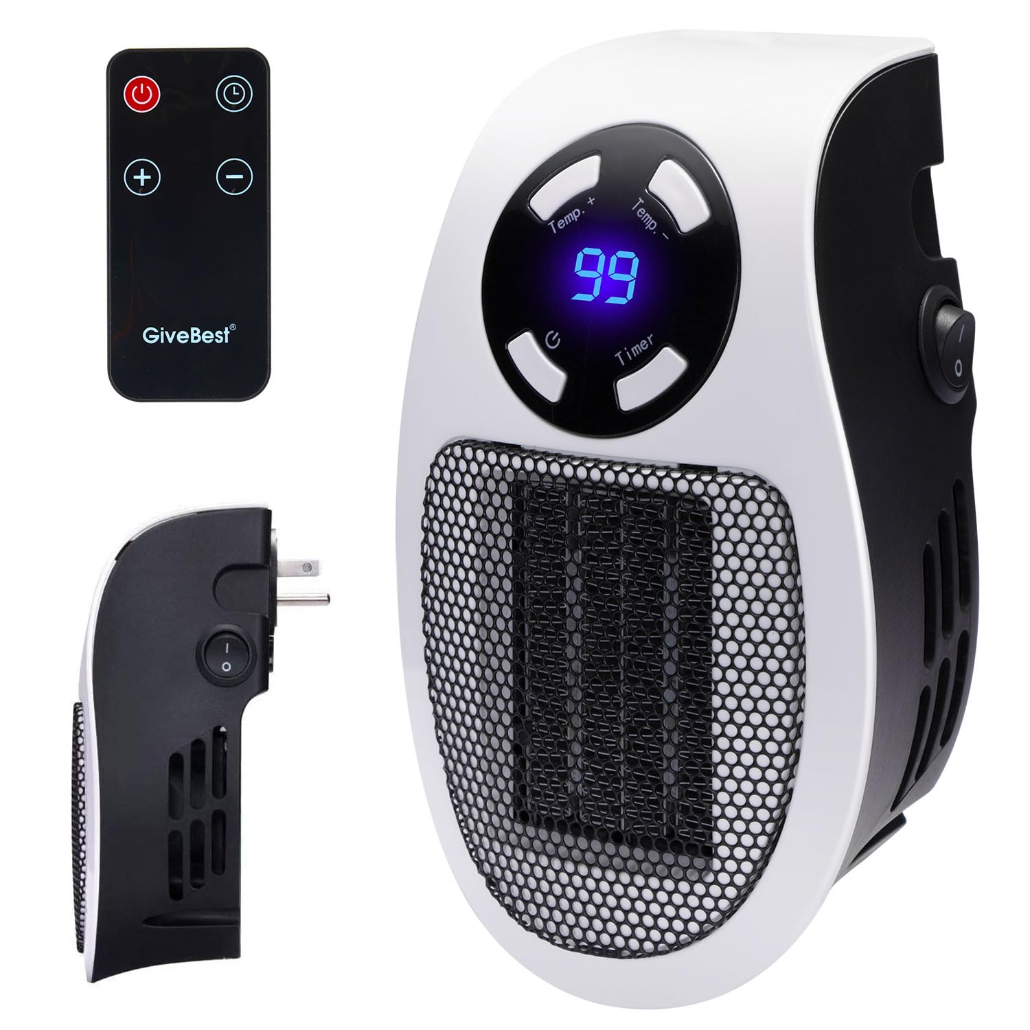 450W Wall Mounted Space Heater with Remote Control - Portable Electric Heater with Adjustable Thermostat, Overheat Protection & LED Display - ETL Certified for Office, Dorm Room, Bedroom & Small Spaces - Perfect for Winter Heating & Energy Saving