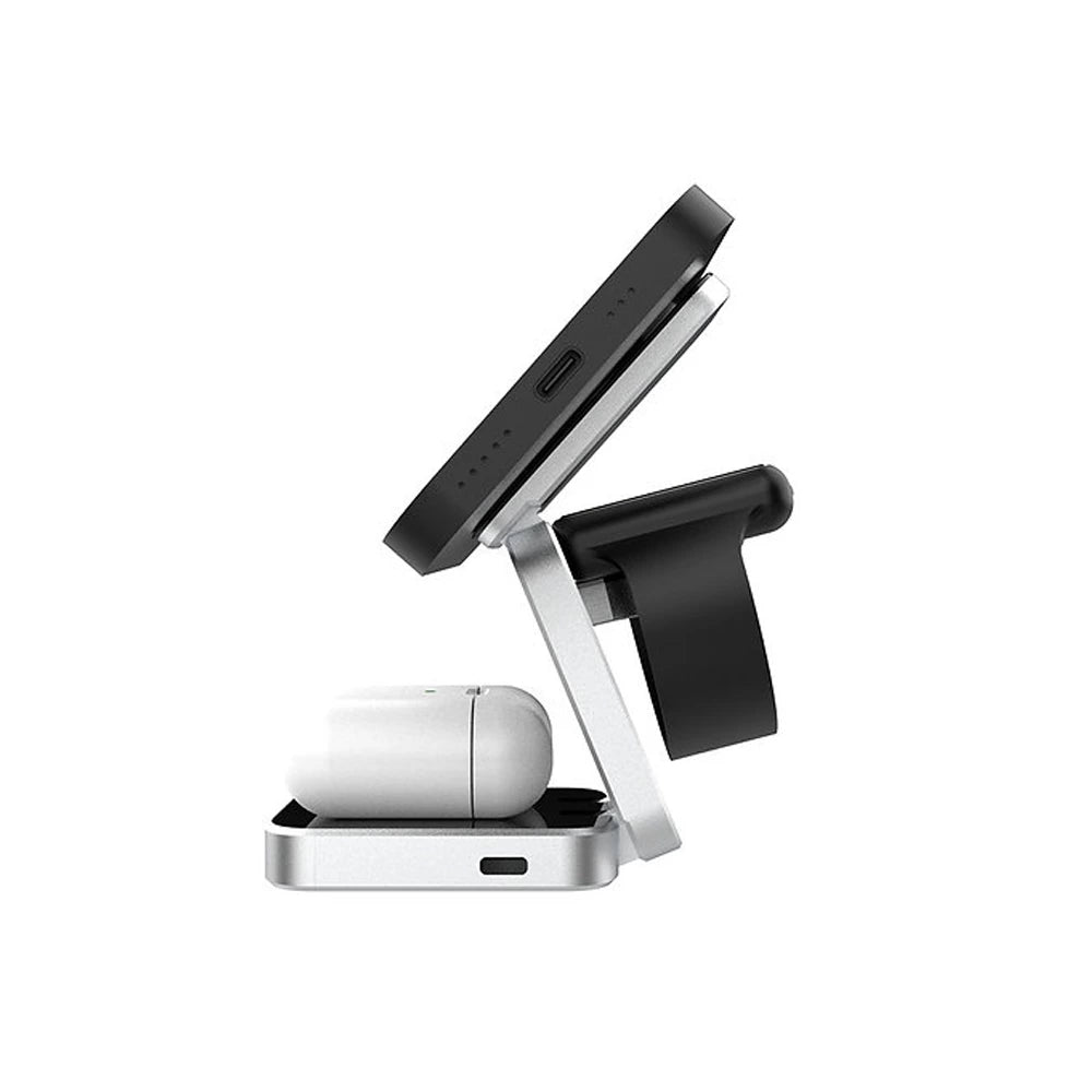 PowerFold Pro: 3-in-1 Foldable MagSafe Charging Stand for iPhone, Apple Watch & AirPods - Portable Wireless Charger for Home, Office & Travel
