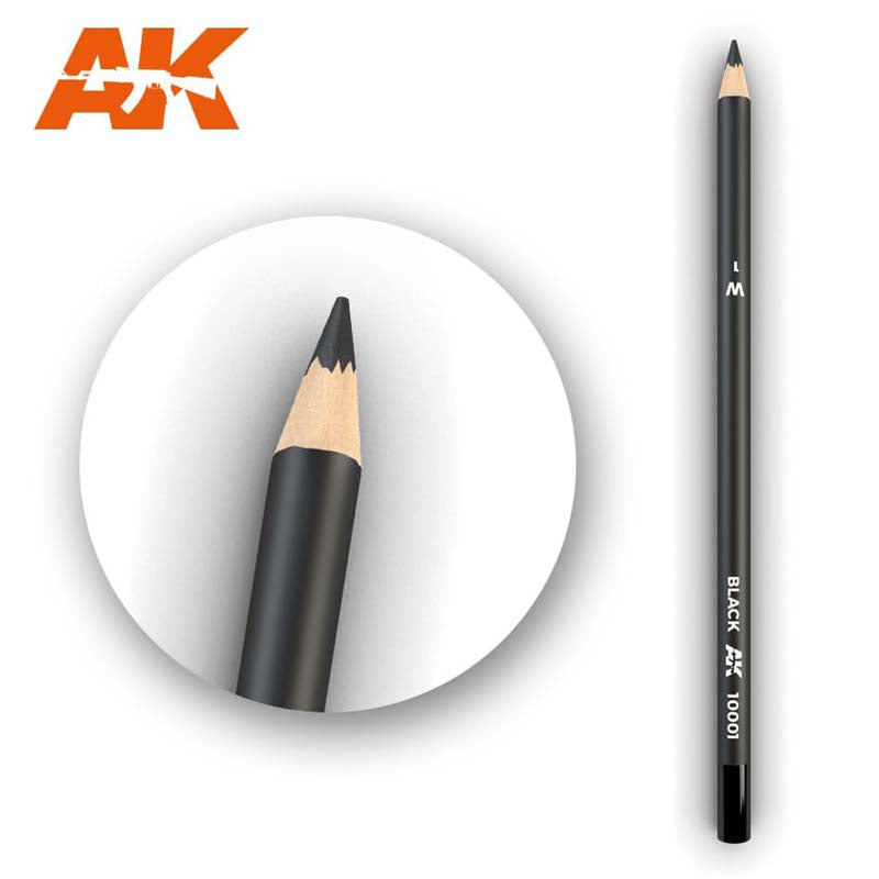 AK Weathering Pencil Black - Realistic Model Painting & DIY Craft Tool for Miniatures, Warhammer, Gundam & Scale Models - Perfect for Hobbyists & Artists