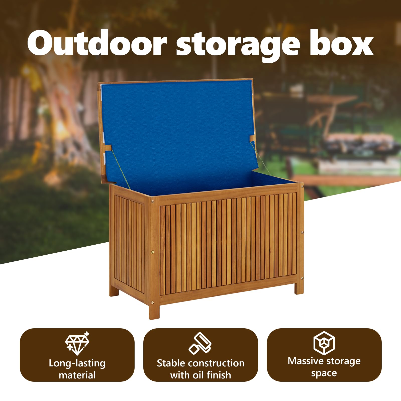 Outdoor Storage Box with Lid - 35.4