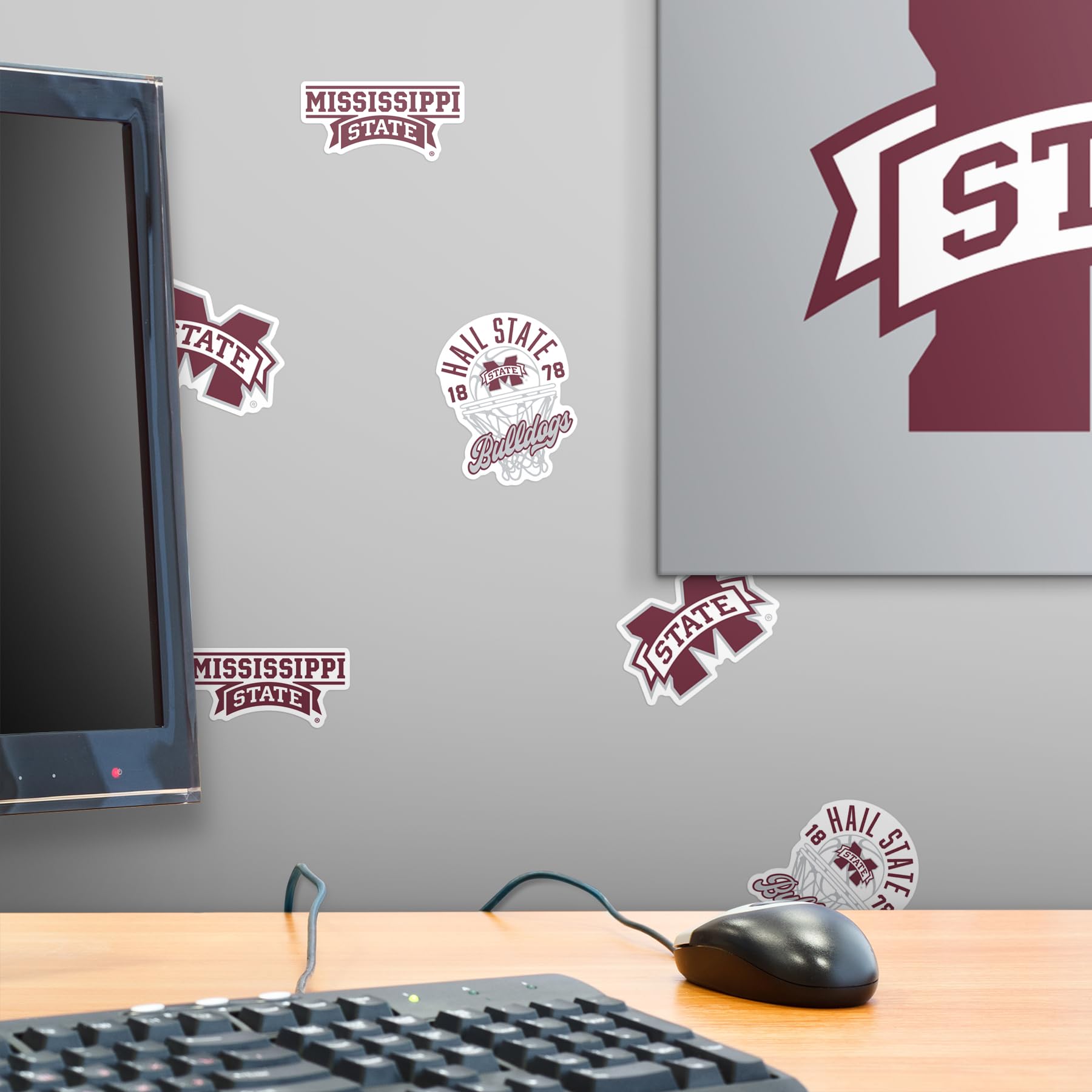 Mississippi State University Basketball 50-Piece Vinyl Sticker Pack - Large, Durable Decals for Laptop, Water Bottle, Scrapbook, Tablet & Skateboard - Indoor & Outdoor Use - Perfect for Fans, DIY Crafts & School Spirit