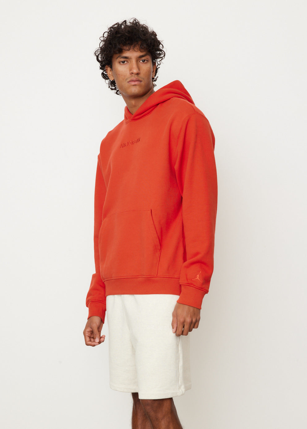 Air Jordan Wordmark Fleece Hoodie - Men's Comfortable Pullover Sweatshirt for Casual Wear & Street Style | Perfect for Gym, Running, and Everyday Outfits