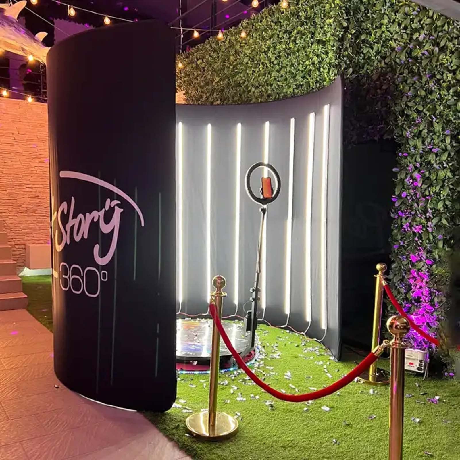 360 Degree Photo Booth Machine with Ring Light - Automatic Slow Motion Rotating Camera for Parties & Events, Remote Control, Free Logo Customization (26.8