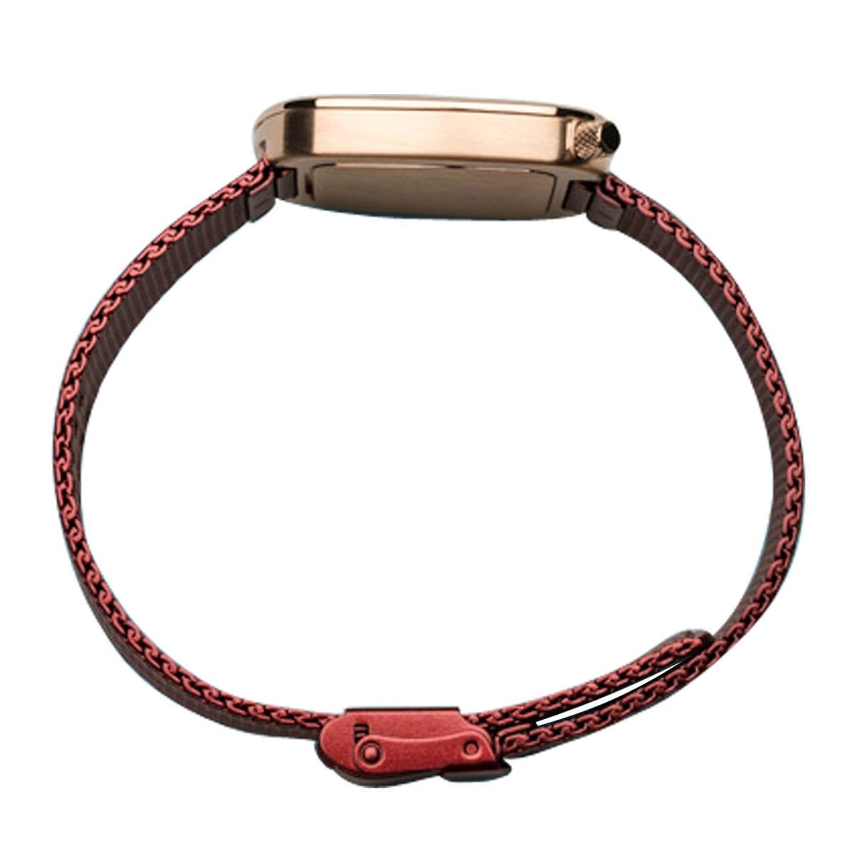 BERING 18034 363 Classic Men's Watch - Polished Rose Gold & Red Mesh Stainless Steel Band | Elegant Dress Watch for Business, Formal Events & Everyday Wear