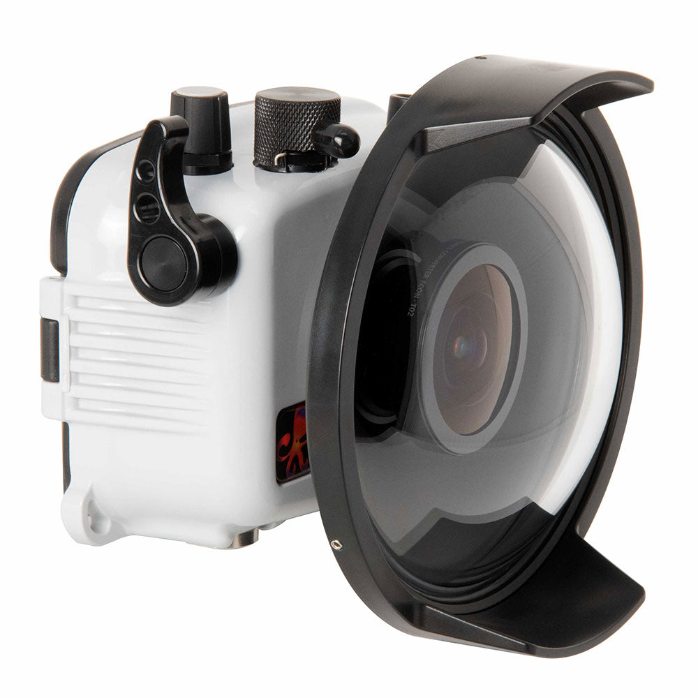 Ikelite Underwater Housing with Dome Port for Olympus Tough TG-6 & FCON-T02 Fisheye Lens – Perfect for Scuba Diving, Snorkeling, and Marine Photography