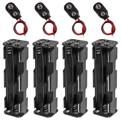 4pcs 8 AA Battery Holder with 9V Connector